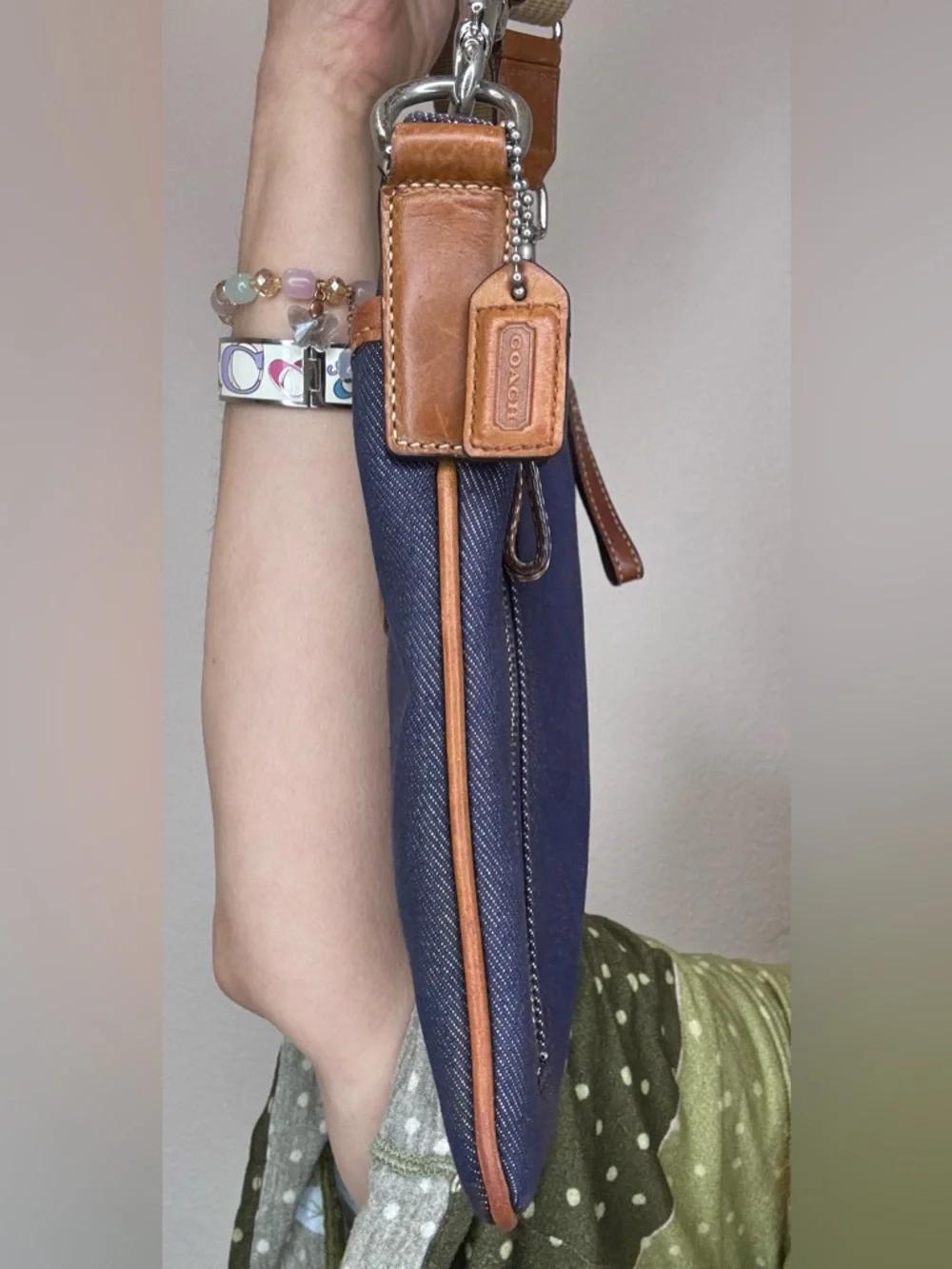 Coach Denim Suede Heritage Stripe bag Vintage 2003 with booklet - Picture 15 of 17